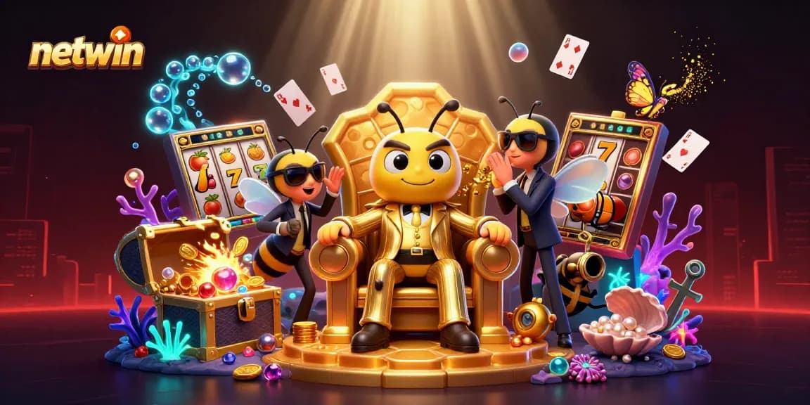 Experience the thrilling world of netwin with a vibrant casino scene featuring a cartoon bumblebee mob boss.