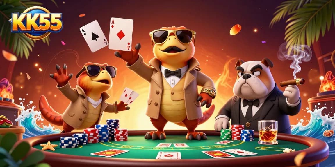 Join the fun at KK55 with raptors in a trench coat trying to enter a VIP casino!