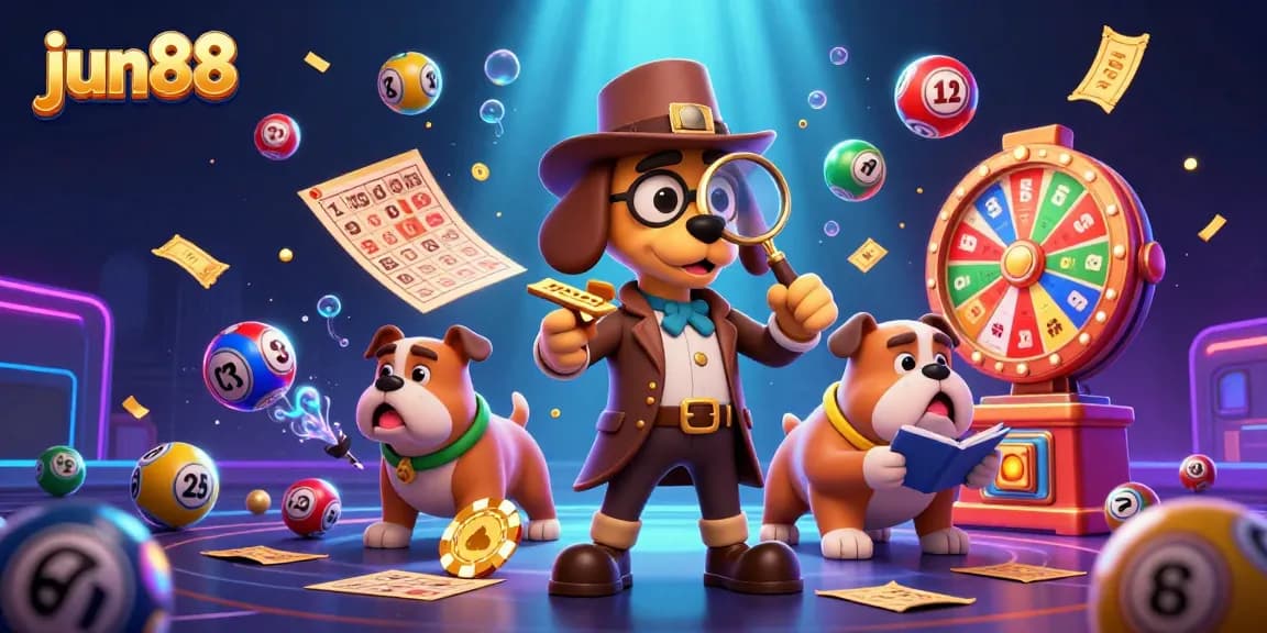 Engage in thrilling games at jun88 with a detective and his canine partner uncovering slots and promotions.
