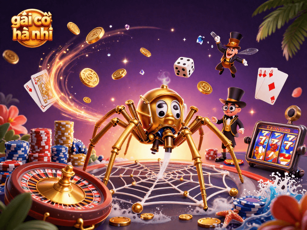 Catch golden winnings with gái gọi hà nội in a vibrant gambling-themed 3D illustration.