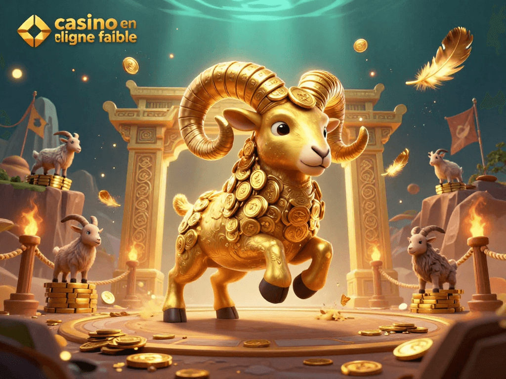 Participer à des jeux captivants sur un casino en ligne fiable avec des thèmes dorés et des monnaies.