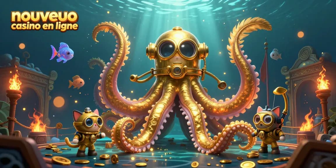 Plongez dans un nouveau casino en ligne avec un kraken et un chat plongeur, riche en animations