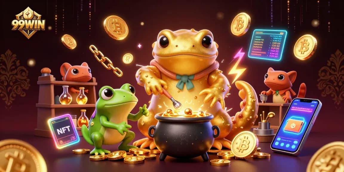 Experience thrilling gameplay at 99WIN with vibrant casino characters and gold coins.