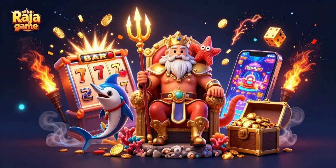 Engage in the Raja game with exciting casino action featuring vibrant slots and characters.
