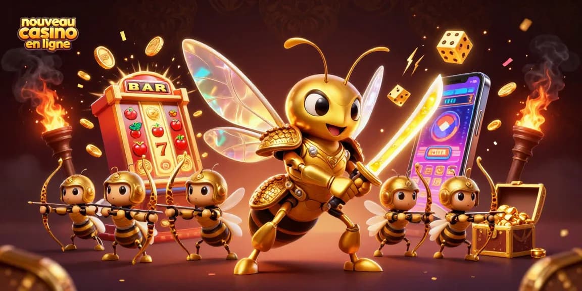 Plongez dans l'univers du nouveau casino en ligne avec un hornet en armure samouraï et des jackpots éclatants.