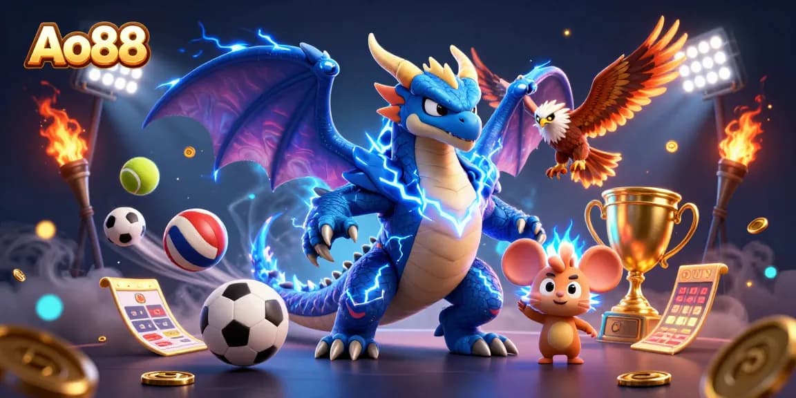 Engage with Ao88's thrilling gaming universe, featuring dynamic characters and exciting sports betting elements.