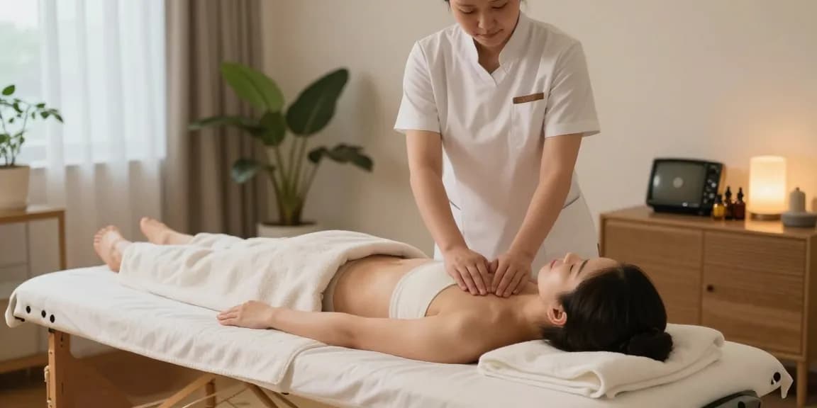 Experience serene 안산출장마사지 at home with a professional therapist preparing a calming environment.