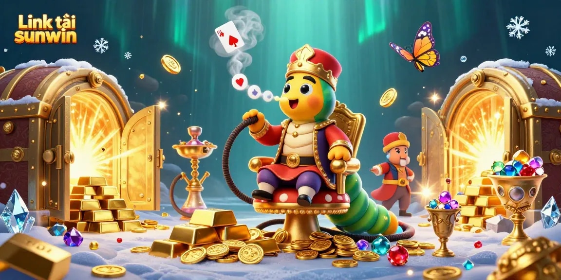 Engage with Link tải sunwin through exciting poker hand formations in this vibrant 3D casino illustration.