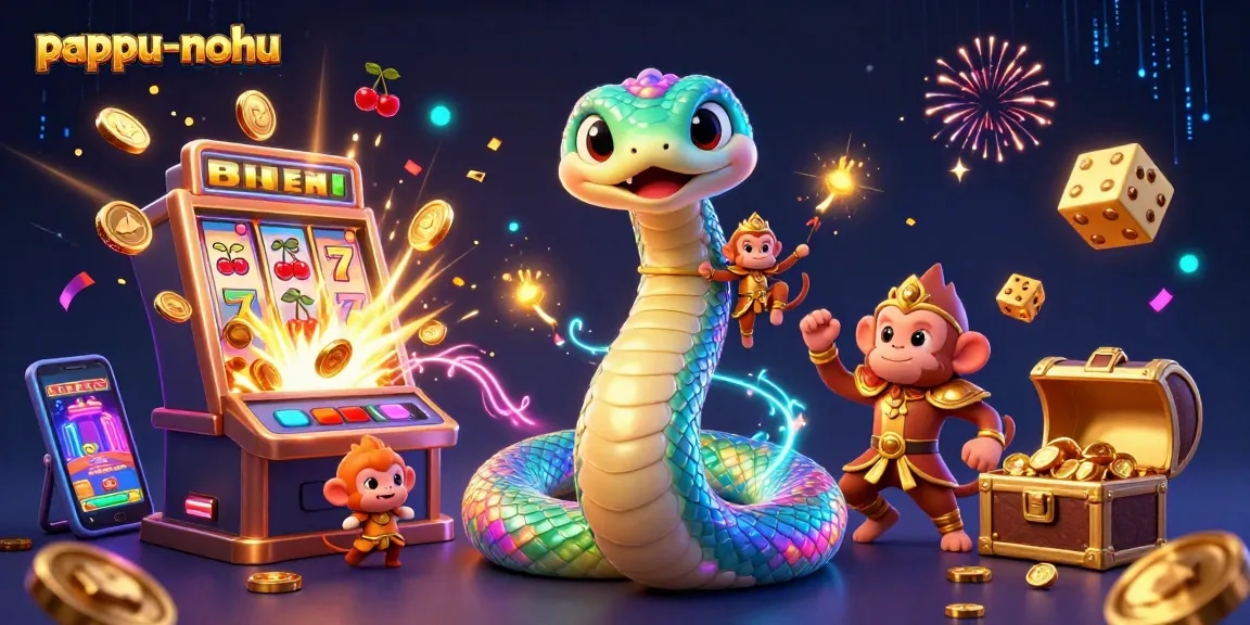 Pappu-nohu brings excitement from a dazzling jackpot scene with a rainbow serpent and a monkey king.