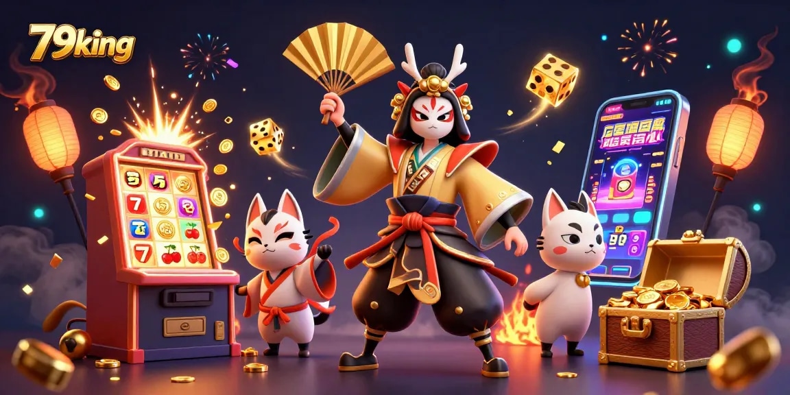 Experience the excitement of winning at 79king with dynamic character and casino elements.