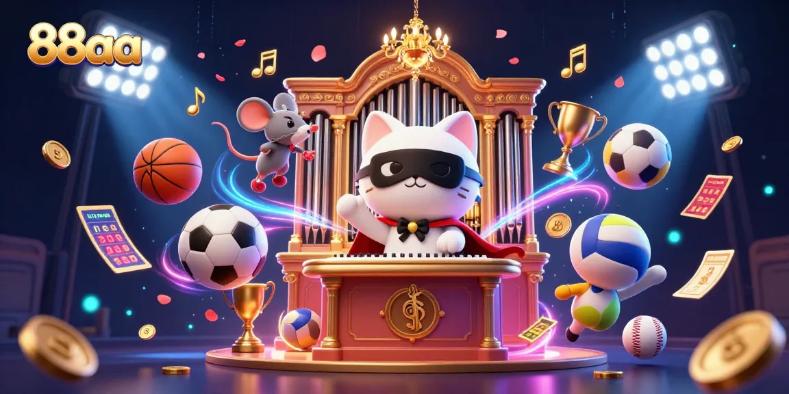 Engage with 88aa's vibrant casino scene, showcasing a unique blend of characters and dynamic sports elements.