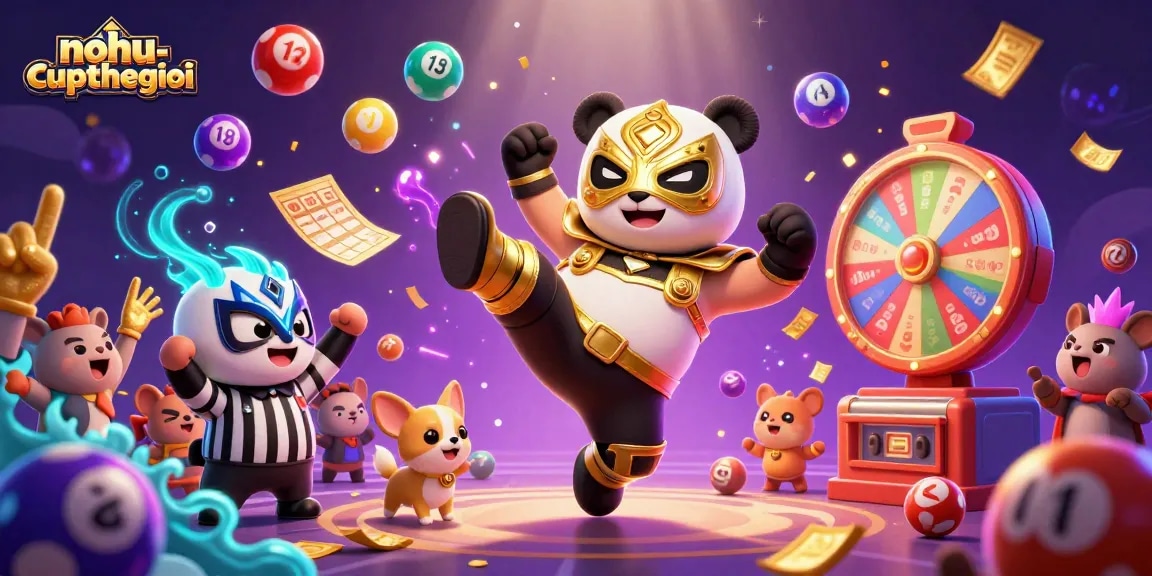 Nohu-cupthegioi showcases thrilling lottery moments with vibrant characters and dynamic game elements.