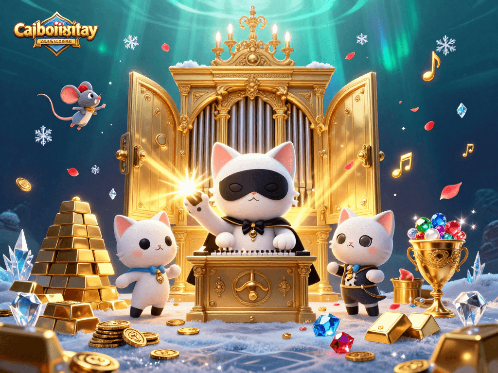Experience caoboimientay's magical ambiance with a dynamic casino scene featuring whimsical characters and treasure.