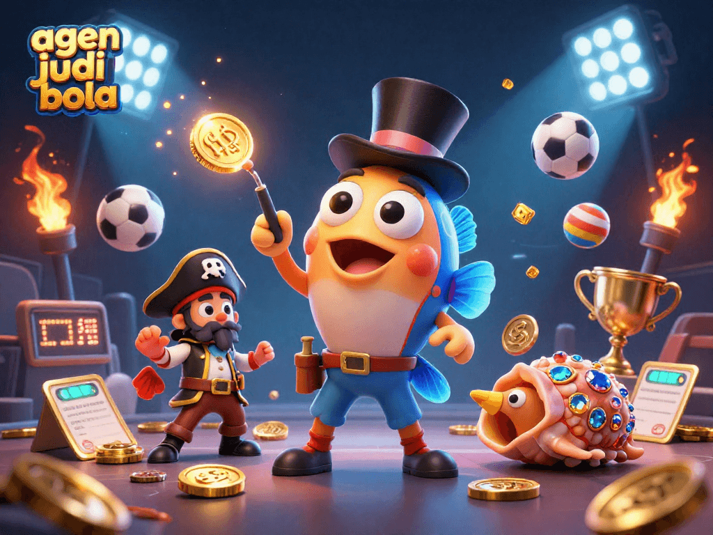 Bet on sports with agen judi bola in a vivid underwater scene featuring playful sea creatures and rewarding elements.