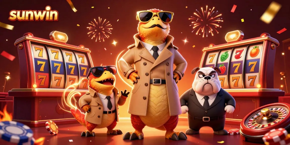 Engage in thrilling action with sunwin as three cartoon raptors humorously attempt to enter a VIP casino lounge.