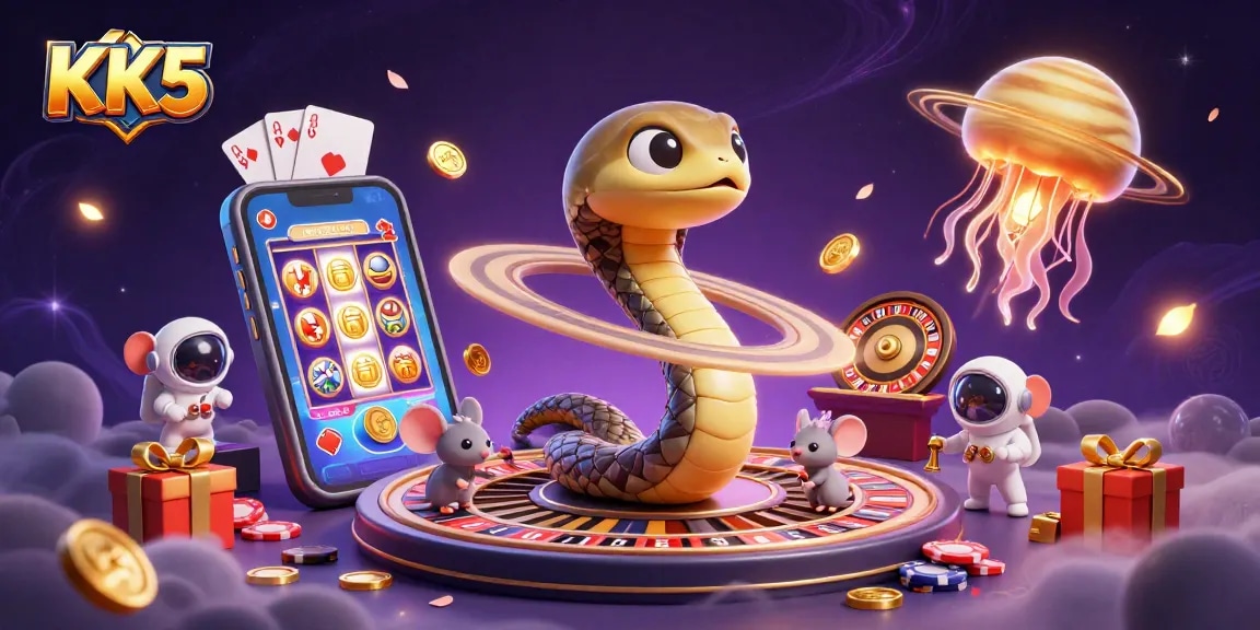 Bet on the cosmic roulette wheel with KK5 as astronaut mice engage in thrilling gameplay.