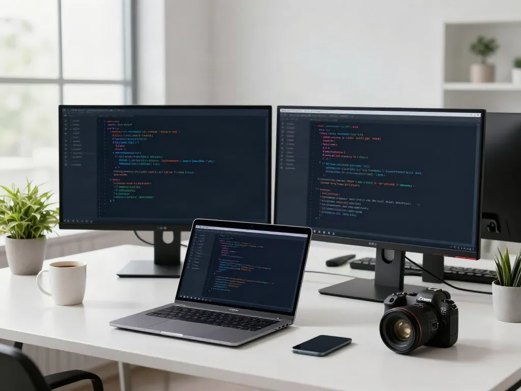 Developer working on v2rayN software in a modern office setting.