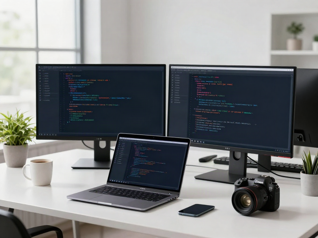 Developer working on v2rayN software in a modern office setting.