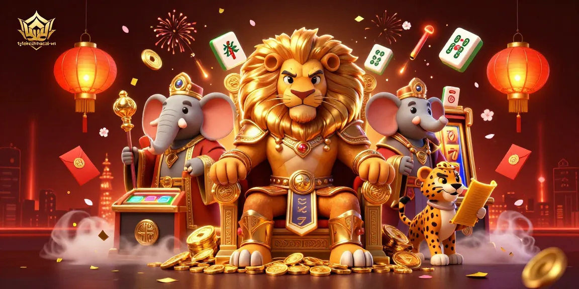 Engage with tylekeonhacai-vn in a vibrant slot gaming scene featuring royal characters and dynamic game elements.