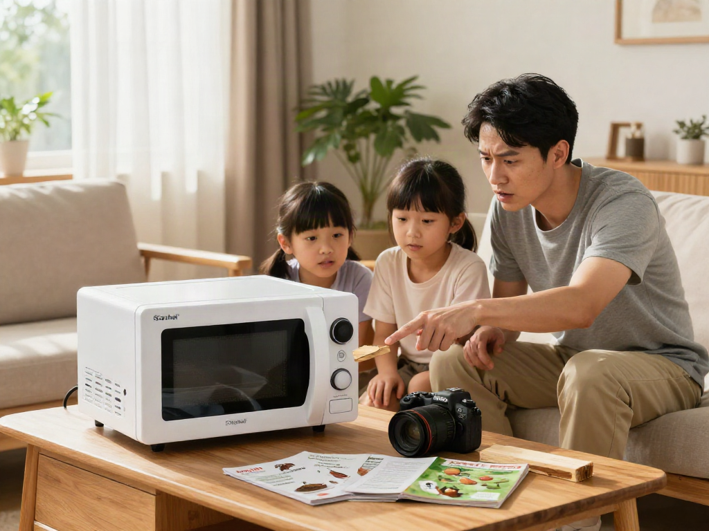 Shashel® microwave device showcased in a family living room for effective wood insect elimination.