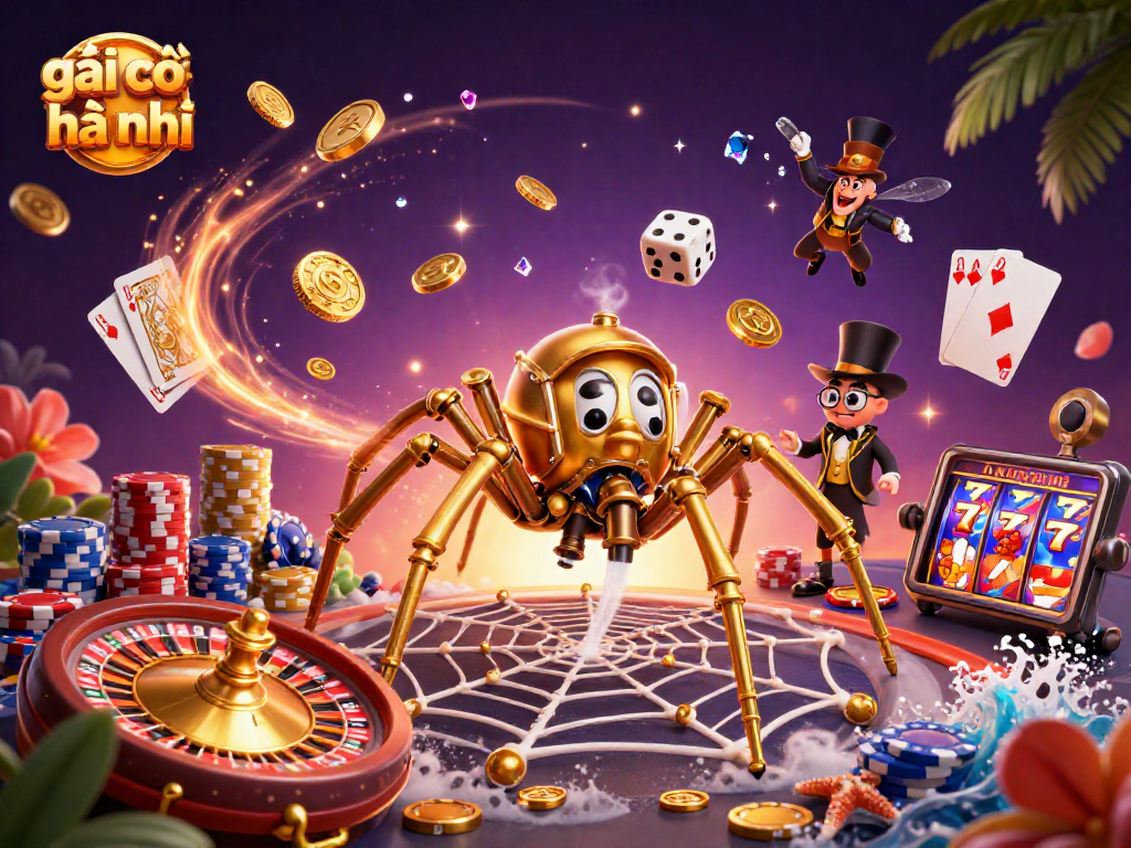 Catch golden winnings with gái gọi hà nội in a vibrant gambling-themed 3D illustration.