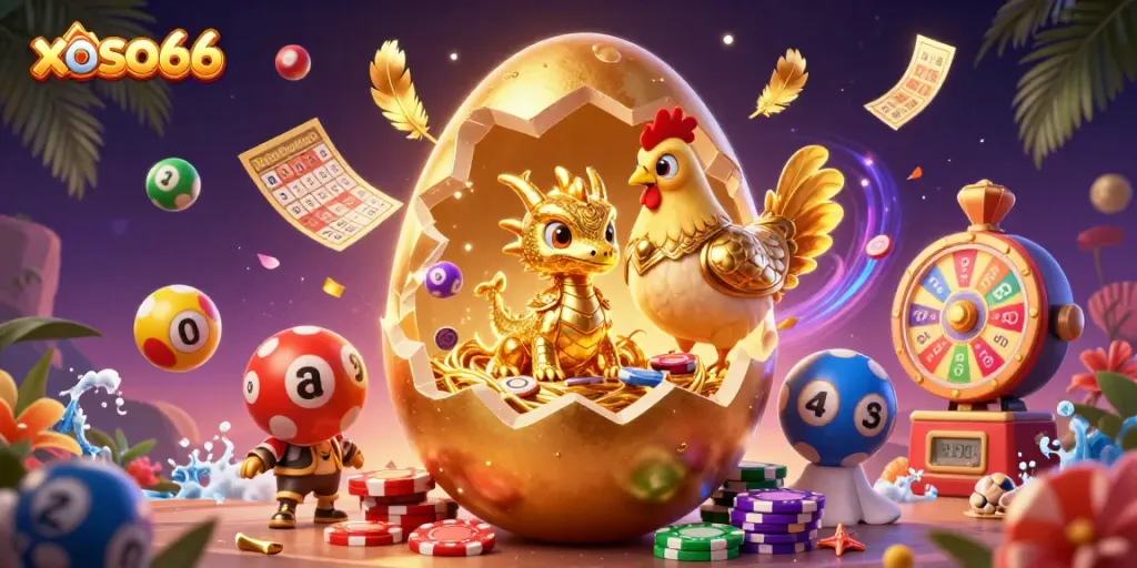 Engage with exciting xoso66 lottery gaming showcasing dynamic golden dragon and colorful balls.
