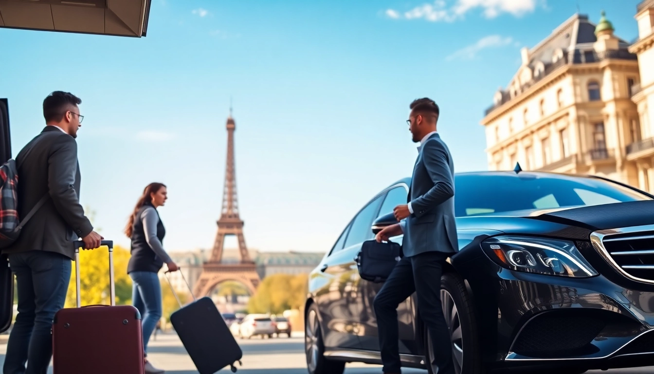 Experience seamless Orly Airport to Paris Transfer with professional driver and iconic Paris background.