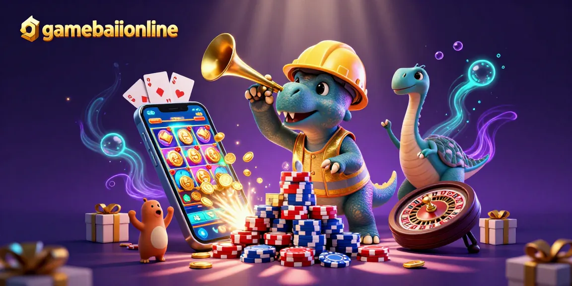 gamebaiionline showcases a vibrant casino scene with jubilant characters and exciting gaming elements