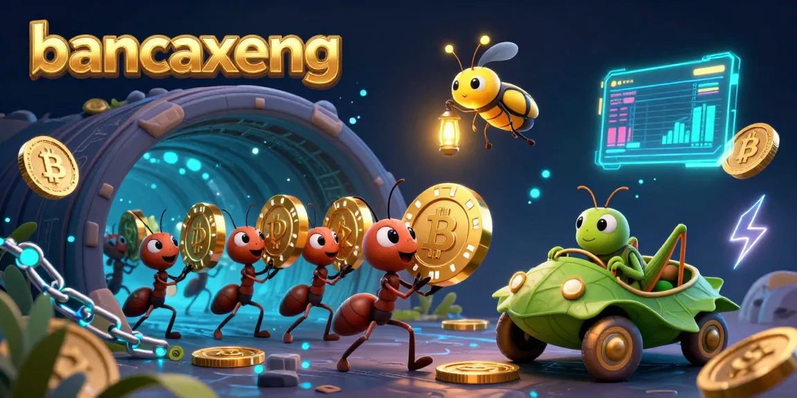 bancaxeng offers an exciting underwater heist with tiny cartoon ants carrying a giant poker chip.