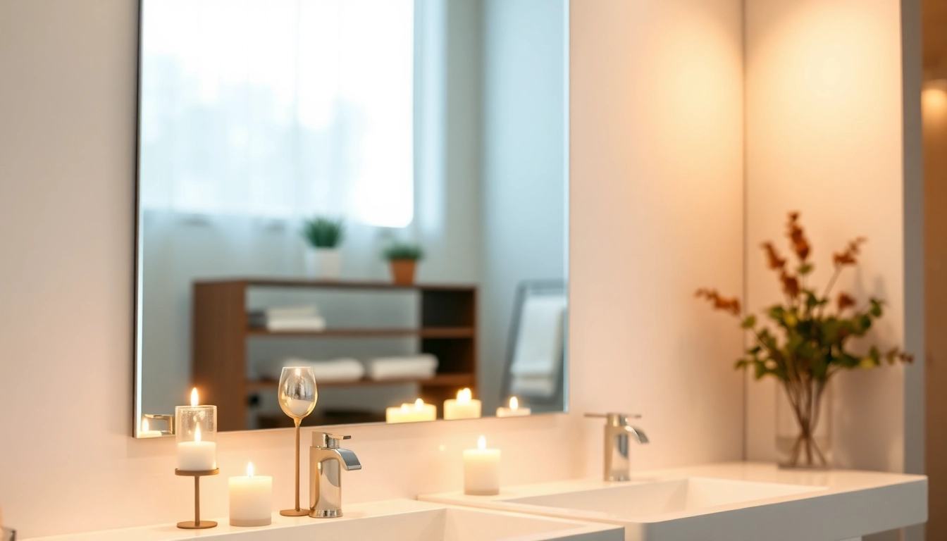 Enhance your space with a stylish led bathroom mirror featuring integrated LED lights.