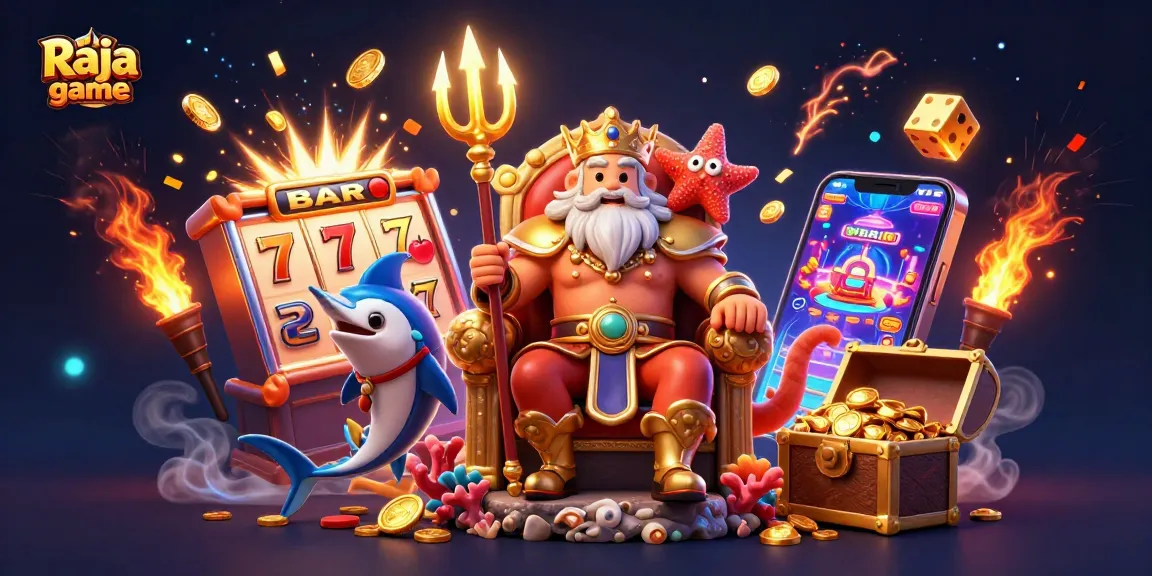 Engage in the Raja game with exciting casino action featuring vibrant slots and characters.