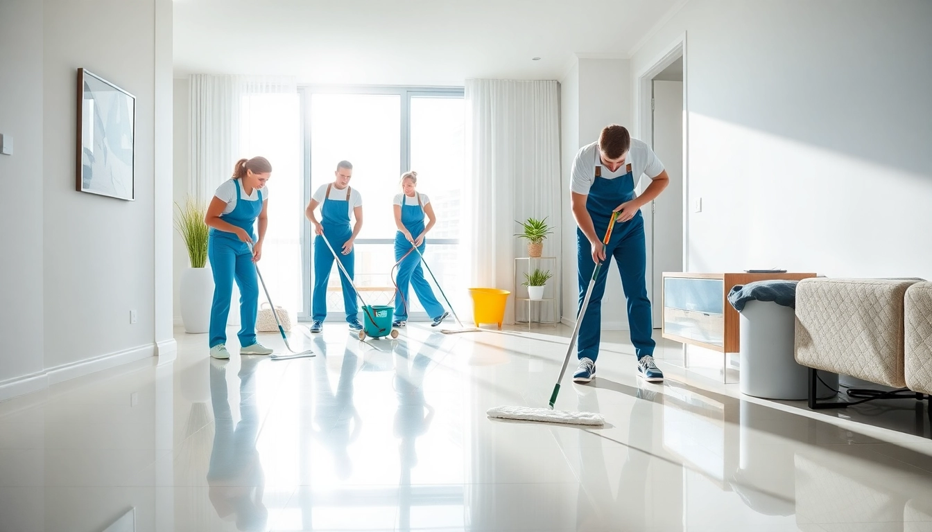 Achieve pristine spaces with Bond cleaning Logan's expert team at work in a stylish apartment.