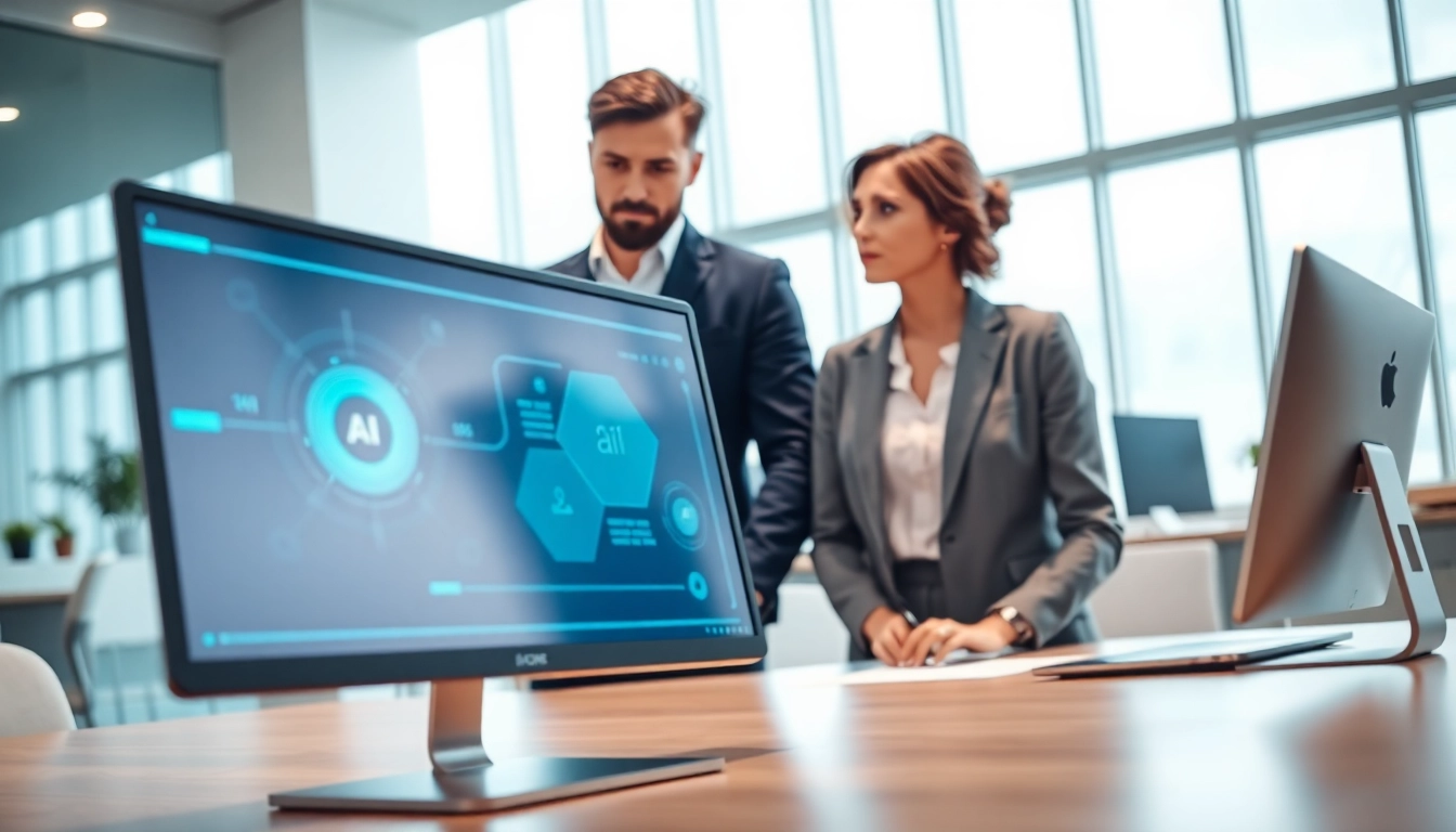 Engaging professional interaction highlighting the executive assistant alternative AI in a modern office.
