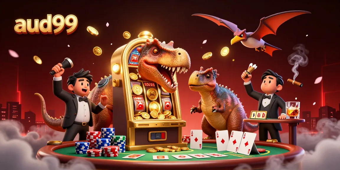 Experience aud99 online casino thrills with a dinosaur jackpot, captivating gambling action!
