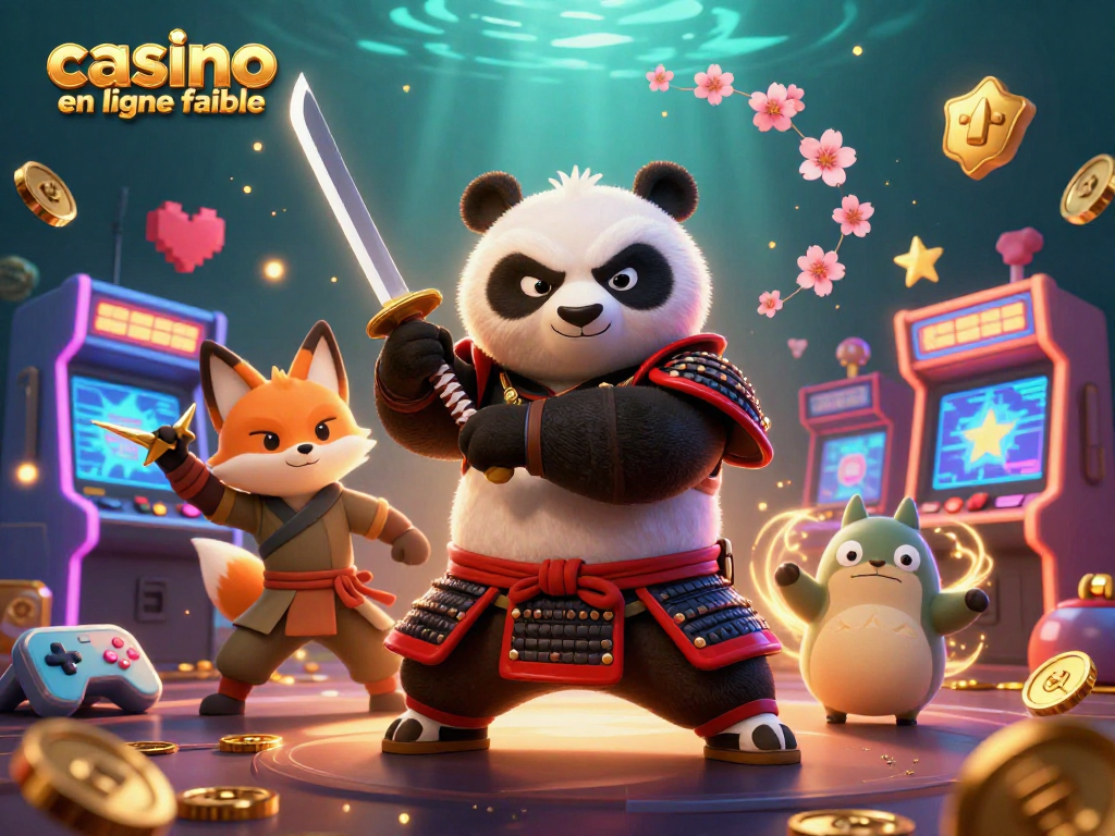 Jeux captivants au casino en ligne fiable avec panda samouraï et renard ninja.