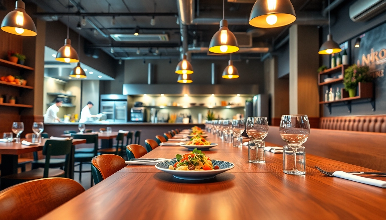 Experience the vibrant atmosphere of a restaurant with slot-themed decor and delicious dishes.