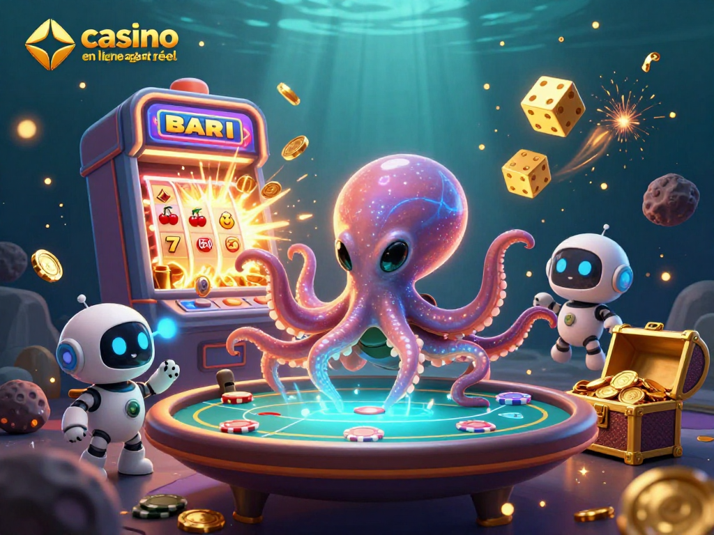 Créez des gains au casino en ligne argent réel avec ce design vibrant illustrant l'univers des jeux d'argent.