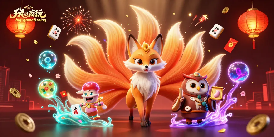 Experience big-gamefishing thrills with vibrant characters and dynamic casino elements in this captivating illustration.